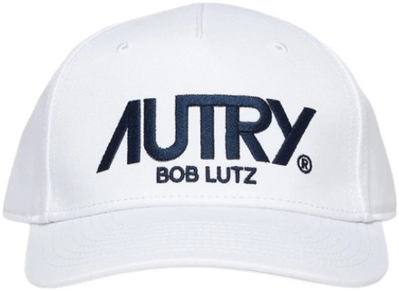 Baseball Cap in effen katoen met geborduurd logo Autry , White , Unisex - ONE Size