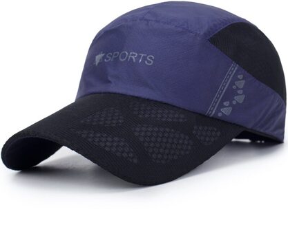 Baseball Cap Mannen En Vrouwen Casual Sneldrogend Mesh Brief Cap Sport Cap donker blauw