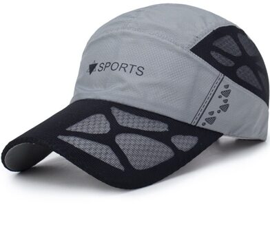 Baseball Cap Mannen En Vrouwen Casual Sneldrogend Mesh Brief Cap Sport Cap Grijs
