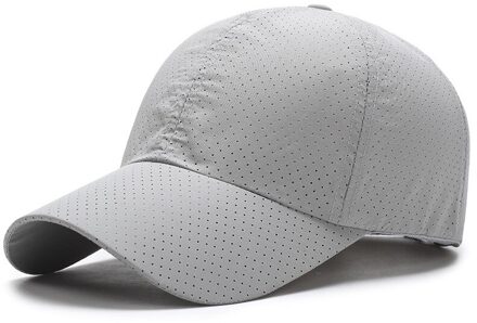 Baseball Cap Mannen Vrouwen Zomer Dunne Mesh Draagbare Sneldrogende Ademende Zonnehoed Golf Tennis Voor Running Camping Vissen grijs
