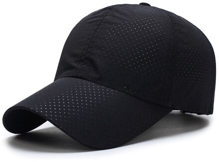 Baseball Cap Mannen Vrouwen Zomer Dunne Mesh Draagbare Sneldrogende Ademende Zonnehoed Golf Tennis Voor Running Camping Vissen zwart