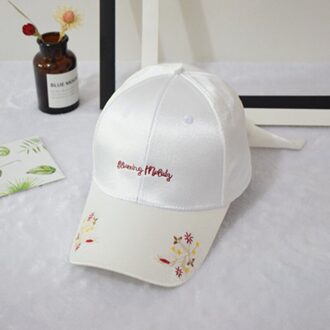 baseball cap met Bloem canvas Snapback caps voor vrouwen Vrouwelijke cap hoed Strass Denim cap wit