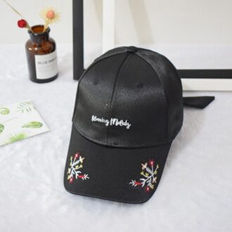 baseball cap met Bloem canvas Snapback caps voor vrouwen Vrouwelijke cap hoed Strass Denim cap zwart