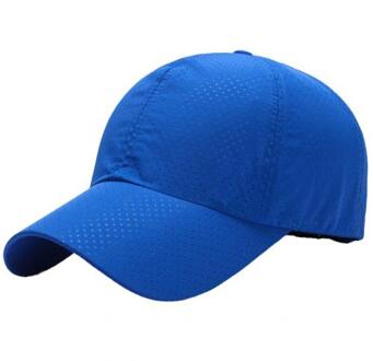 Baseball Cap Zomer Effen Kleur Snapback Unisex Sneldrogend Mesh Baseball Cap Outdoor Zonnehoed Mode Verstelbare Caps Blauw