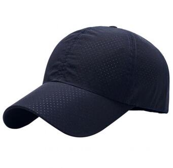 Baseball Cap Zomer Effen Kleur Snapback Unisex Sneldrogend Mesh Baseball Cap Outdoor Zonnehoed Mode Verstelbare Caps Marineblauw