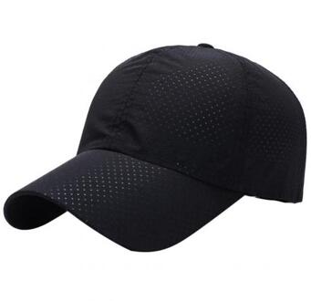 Baseball Cap Zomer Effen Kleur Snapback Unisex Sneldrogend Mesh Baseball Cap Outdoor Zonnehoed Mode Verstelbare Caps zwart