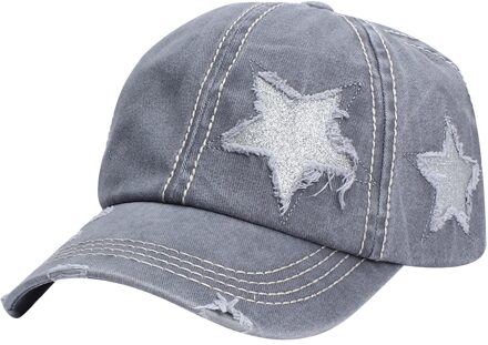 Baseball Cap Zomer Unisex Casual Outdoor Reizen Verstelbare Cowboy Ster Afdrukken Zon Bescherming Alle-Match Hip Hop Caps gorra grijs