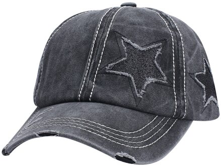 Baseball Cap Zomer Unisex Casual Outdoor Reizen Verstelbare Cowboy Ster Afdrukken Zon Bescherming Alle-Match Hip Hop Caps gorra zwart
