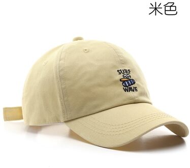 Baseball Caps Voor Mannen En Vrouwen: Zonnebrandcrème Cap, Gebogen Rand, Geborduurde Hip-Hop Cap, soft Top Zonnehoed Beige