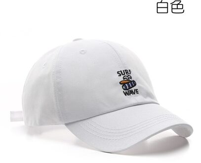 Baseball Caps Voor Mannen En Vrouwen: Zonnebrandcrème Cap, Gebogen Rand, Geborduurde Hip-Hop Cap, soft Top Zonnehoed wit