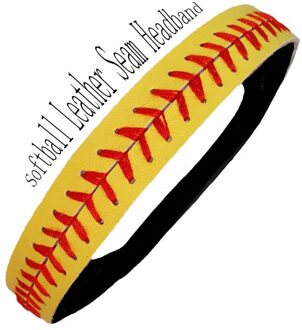 Baseball Hoofdband Geen Slip Grip Antislip Sport Atletische Lederen Hoofd Zweetbandjes SOFTBALL geel