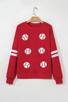 Baseball Sweater Applicaties Rood