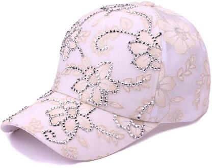 Baseball vrouwen Caps Lace Bloem Zon Hoeden Ademende Hoed Gorras Zomer Cap Voor Vrouwen Snapback Casquette beige
