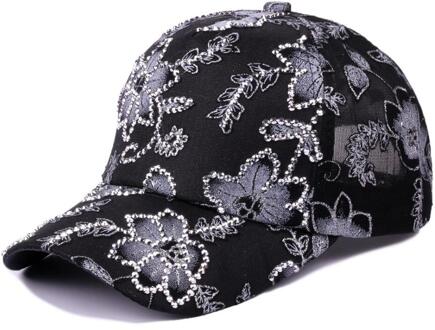 Baseball vrouwen Caps Lace Bloem Zon Hoeden Ademende Hoed Gorras Zomer Cap Voor Vrouwen Snapback Casquette zwart