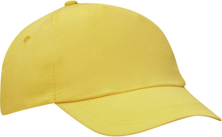 Baseballcap / pet Outdoor - 5 panels - geel - volwassenen - klittenbandsluiting - katoen