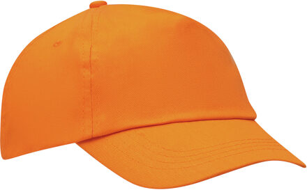 Baseballcap / pet Outdoor - 5 panels - oranje - volwassenen - klittenbandsluiting - katoen