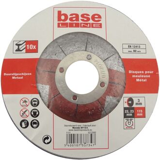 Baseline Doorslijpschijf - Metaal - 115mm - 10 Stuks