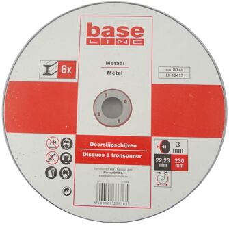 Baseline Doorslijpschijf - Metaal - 230mm - 6 Stuks