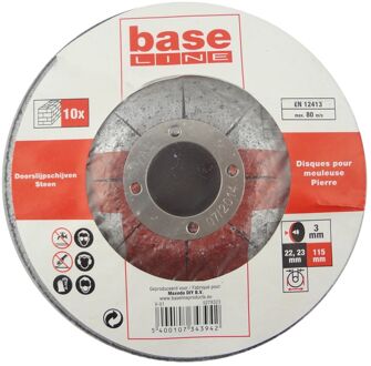 Baseline Doorslijpschijf - Steen - 115mm - 10 Stuks