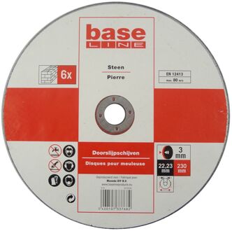 Baseline Doorslijpschijf - Steen - 230mm - 6 Stuks