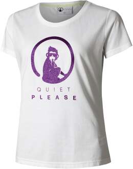 Baseline Glitter T-shirt Dames-Wit - XS,S,M,L,XL,XXL