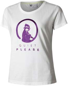 Baseline Glitter T-shirt Dames-Wit - XS