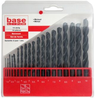 Baseline Hss-metaalboor Set - Diam. 1-10mm - 19 Stuks