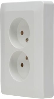 Baseline Inbouwstopcontact 2-voudig - Wit - Kinderbeveiliging - Ip20