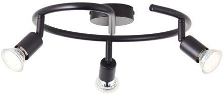 Baseline Opbouwspot Parma - Zwart - 38cm - 3xgu10