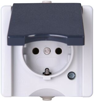 Baseline Spatwaterdicht Stopcontact Verticaal Penaarde Lateraal 1-polig Grijs Ip44