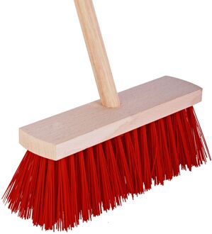 Baseline Straatbezem - Rood - Nylon - 28cm - Steel 120cm