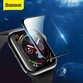 Baseus 0.2mm Soft Tempered Glass For iWatch 4 40 44mm 3D Curved Full Cover Screen Protector Film For iWatch 3 2 1 38 42mm Glass