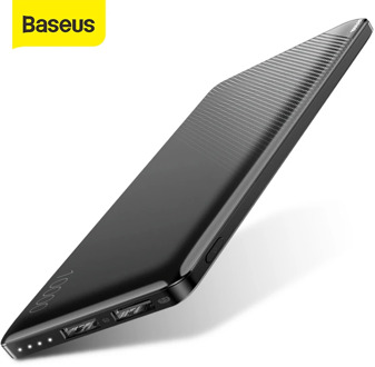 Baseus 10000mAh Power Bank Slim External Battery Pack Dual USB Powerbank Portable Mini Phone Charger For Phone