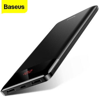 Baseus 10000mAh Power Bank Slim USB Powerbank 10000 mAh Poverbank Portable Phone External Battery Charger For Xiaomi Mi 9 iPhone