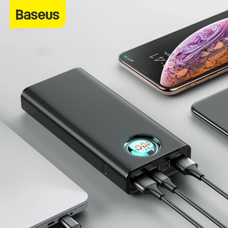Baseus 20000mAh Power Bank Quick Charge 3.0 External Battery Powerbank 18W QC 3.0 PD Fast Chagring Pportable Charger For Phone