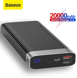 Baseus 20000mAh Power Bank Quick Charge 3.0 USB Type C PD Fast Charging Powerbank Portable External Battery Phone Charger