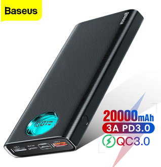 Baseus 20000mAh Power Bank Type C PD Quick Charge 3.0 20000 mAh Powerbank For Xiaomi Mi iPhone Portable External Battery Charger