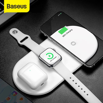 Baseus 3 in 1 Wireless Charger For iPhone 12 Samsung Fast Wireless Charging Pad For Apple Watch 5 4 3 For Airpods Chargepad
