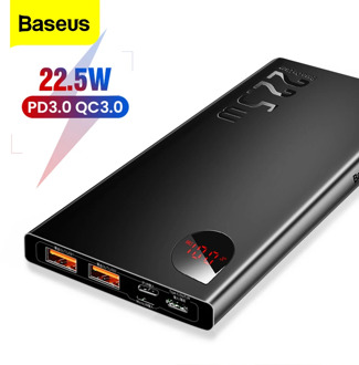 Baseus 5A SCP Power Bank Quick Charge 3.0 USB C PD 10000mAh Powerbank for iPhone Xiaomi Huawei Portable External Battery Charger