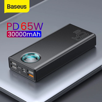 Baseus 65W Tablet Power Bank 30000mAh USB C PD Quick Charge Powerbank Portable External Battery Charger For iPhone Xiaomi Laptop