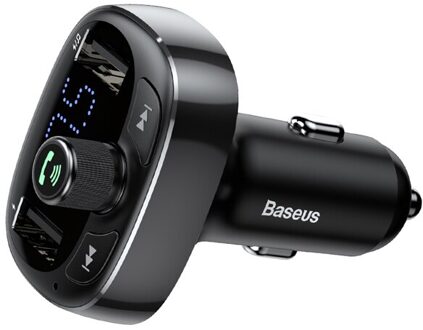 Baseus Auto Fm-zender Aux Modulator Bluetooth Usb Car Charger Kit Handsfree Audio MP3 Speler 3.4A Snelle Mobiele Telefoon Oplader zwart