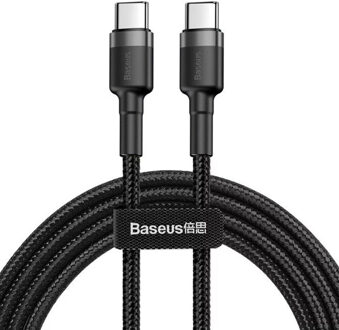 Baseus Cafule Series USB-C naar USB-C snellaadkabel - 60 Watt - 1 meter - Zwart - 1m