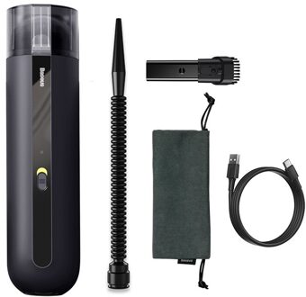 Baseus Draagbare Usb Auto Stofzuiger Draadloze Auto Vacuüm 5000Pa Zuig Handheld Auto Mini Stofzuiger Voor Thuis/auto/Kantoor zwart