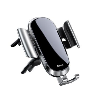 Baseus Gravity Auto Telefoon Houder Beugel Ronde Luchtuitlaat Vent Mount Houder Stand Voor Iphone XS XR Samsung Mobiele Telefoon ondersteuning sliver