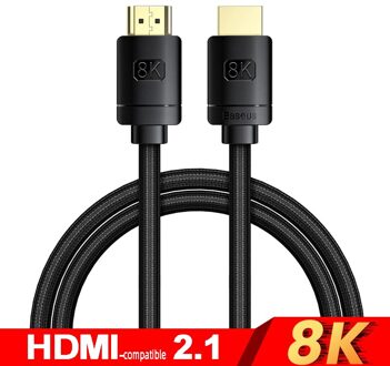 Baseus Hdmi-Compatibele Kabel Voor Xiaomi Mi Doos 48Gbps Digitale Voor PS5 PS4 8K 2.1 4K 2.0 Hdmi-Compatibel Splitter 8K/60Hz Kabels 8K HD kabel / 1m