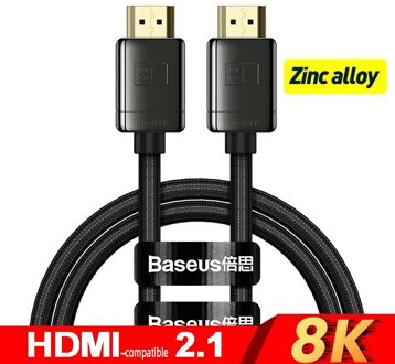 Baseus Hdmi-Compatibele Kabel Voor Xiaomi Mi Doos 48Gbps Digitale Voor PS5 PS4 8K 2.1 4K 2.0 Hdmi-Compatibel Splitter 8K/60Hz Kabels 8K HD(Zinc alloy) / 2m