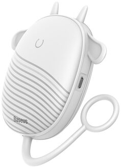 Baseus Kachel Handwarmer Verwarming Pad Usb Oplaadbare Handy Warmer Heater Pocket Mini Cartoon Elektrische Kachel Warm Met Lamp wit