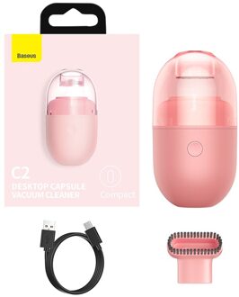 Baseus Mini Stofzuiger Draagbare Draadloze Handheld Stofzuiger Voor Desktop Pc Laptop Toetsenbord Auto Stofzuiger roze