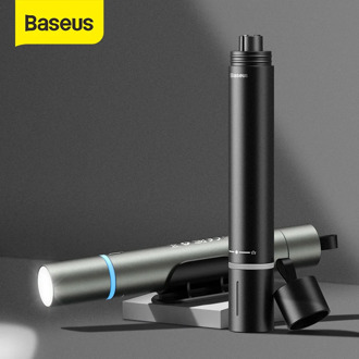 Baseus Portable Car Safety Hammer Window Breaking Flashlight Auto Glass Breaker Emergency Life-Saving Tools Car Accessories