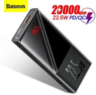 Baseus Power Bank 20000mAh USB Type C PD QC 3.0 10000mAh Powerbank With LED Display Portable External Battery Charger For iPhone